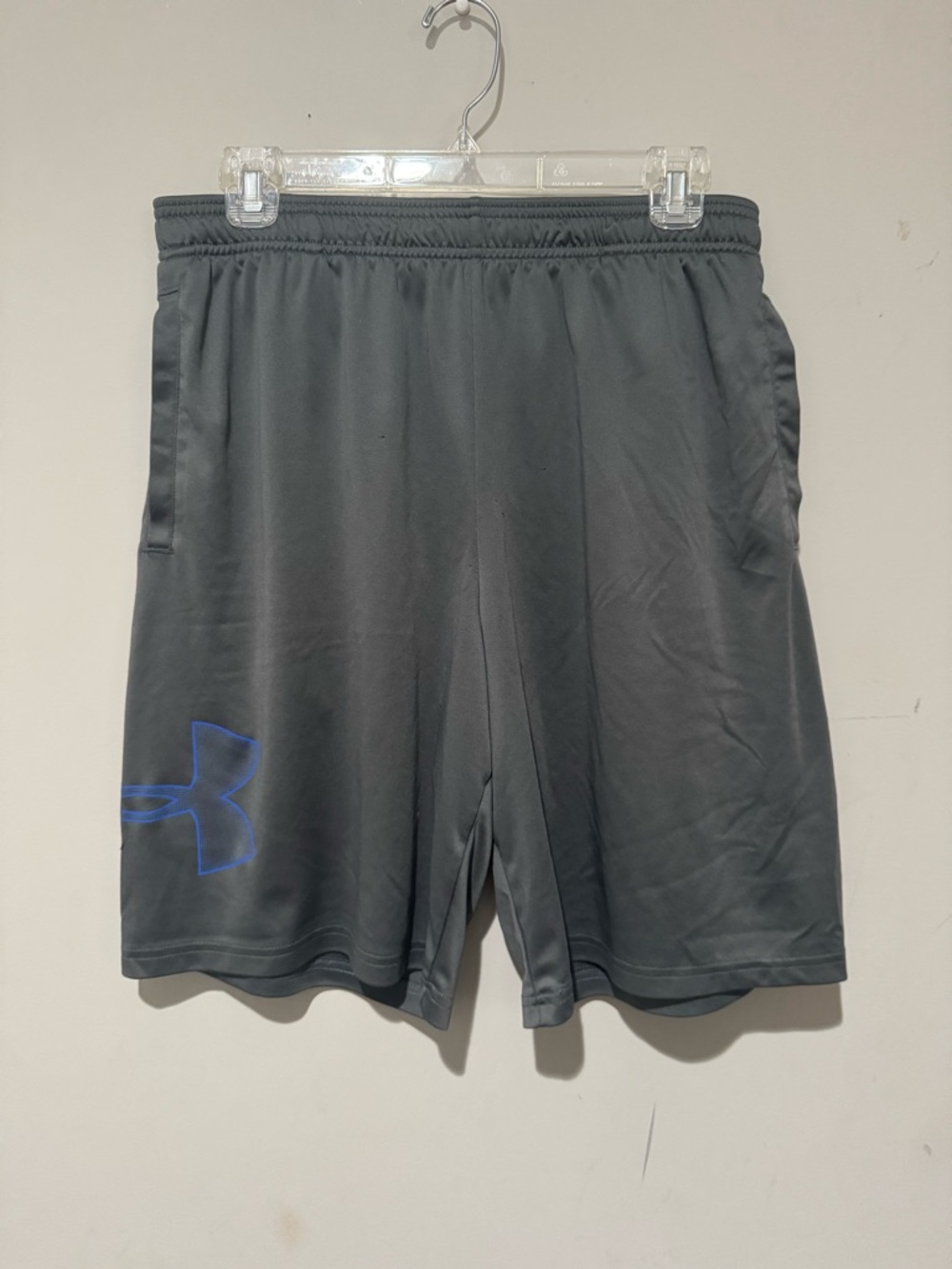 Under Armour Men's Black Athletic Shorts with Blue Logo Accent